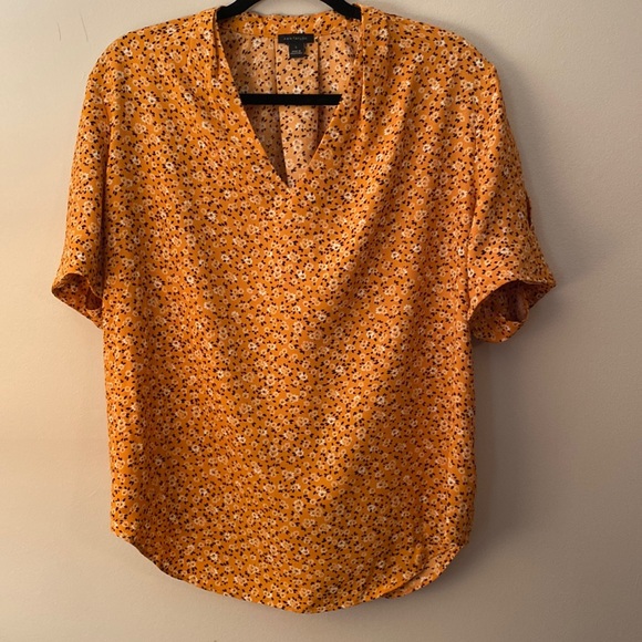 Ann Taylor Tops - Ann Taylor Daisy Pleated Sleeve Top, SZ L,  Color: Butternut Squash